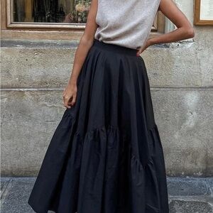 COMMENSE Asymmetrical Pleated Maxi Skirt L UP-16